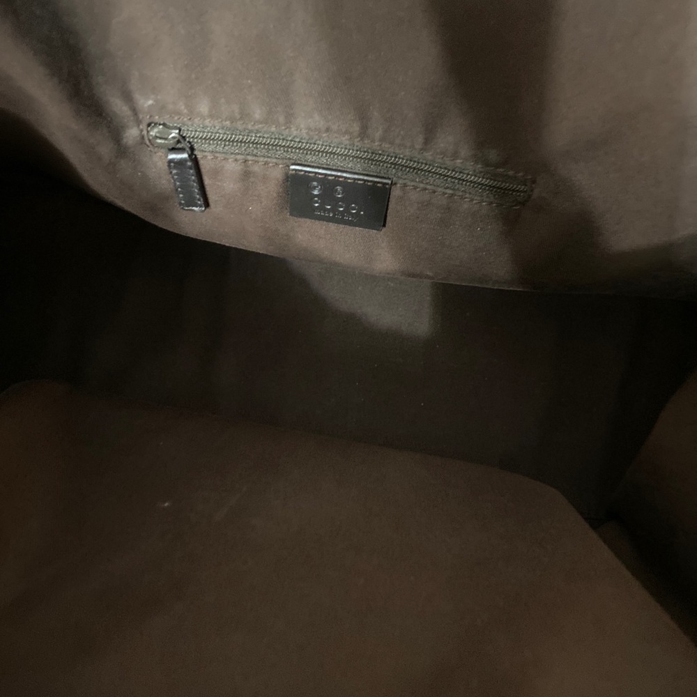 ❗️SOLD❗️GUCCI Monogram Shoulder Bag Brown Black Canvas Medium Hobo Vintage Bag - Picture 7 of 13